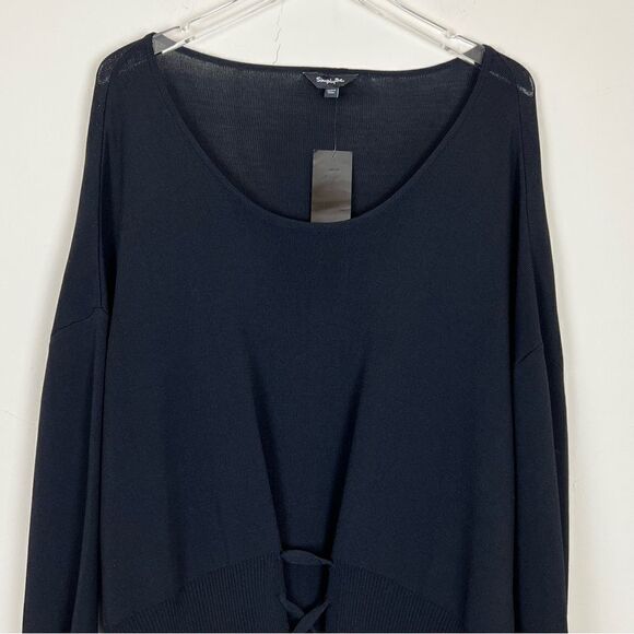 Simply Be Plus Size Dropped Waist Cinched Lace-Up Tunic Sweater, Size 28/30 - Picture 2 of 11